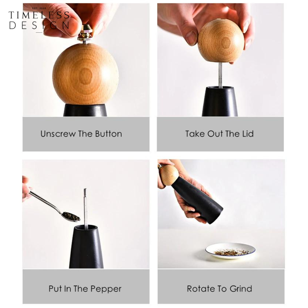 Tara Wooden Pepper Mills Grinders