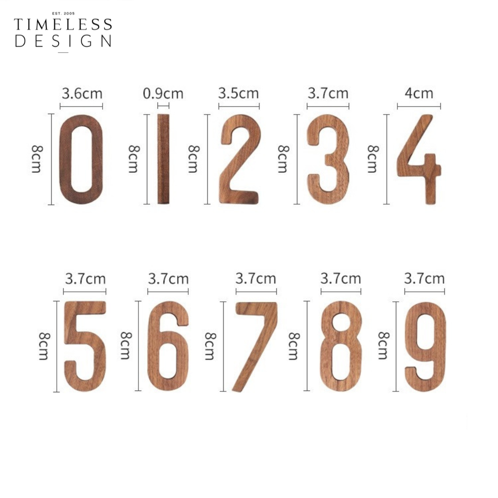Walnut Wood Numeric (0-9)