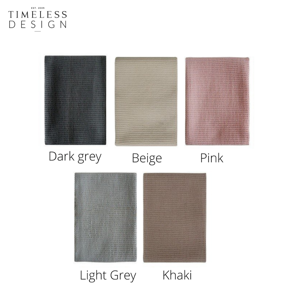 Eilin Waffle Tea Towel Color (Dark grey, Beige, Pink, Light Grey, Khaki)