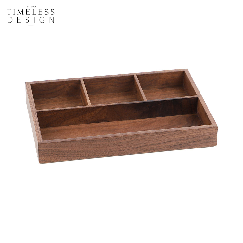 Ally Walnut Desktop Storage Tray