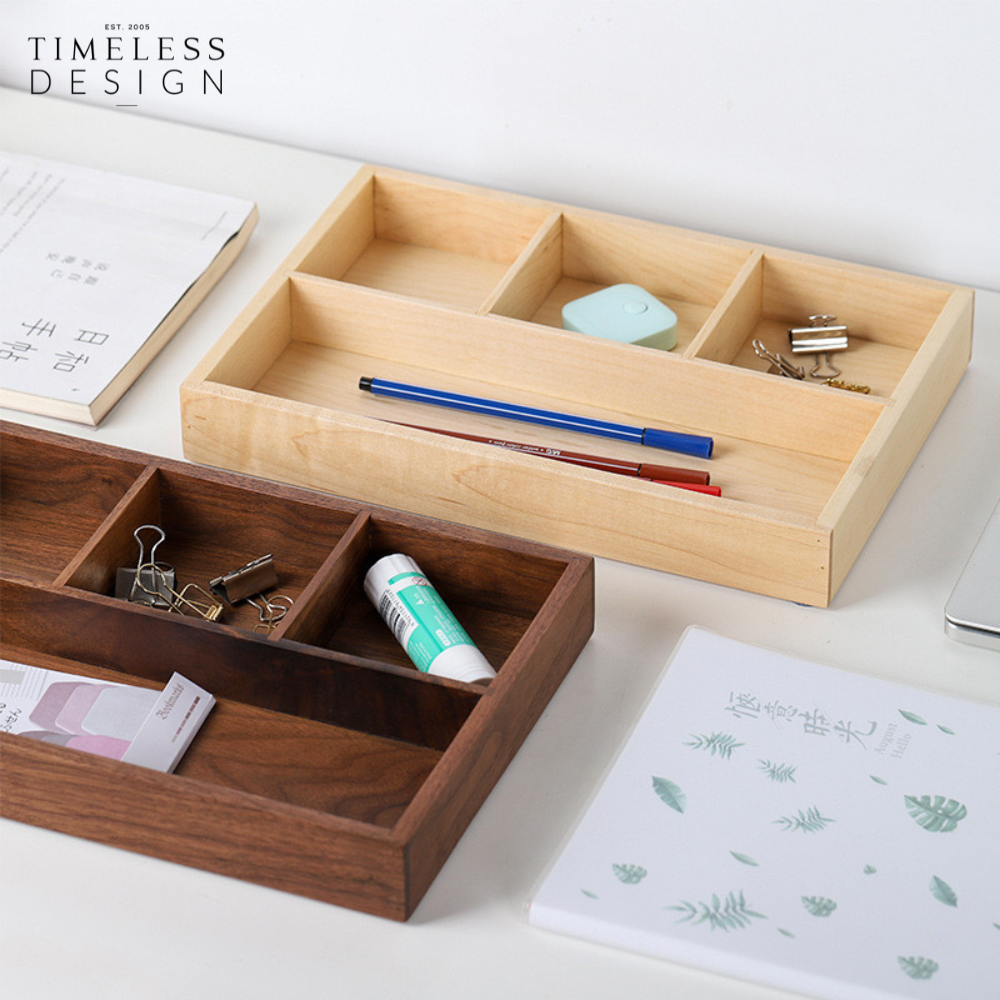 Ally Walnut Desktop Storage Tray