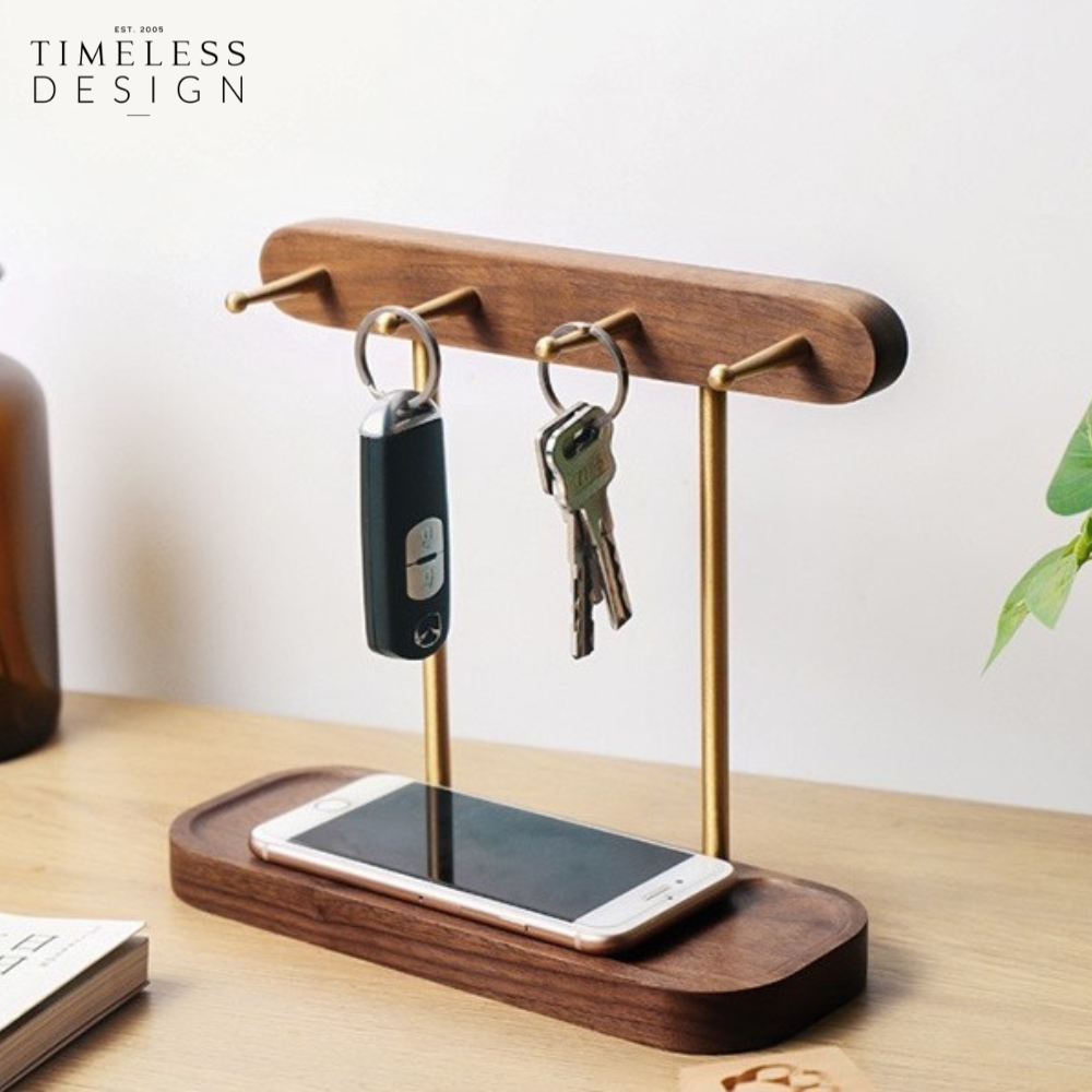 Ally Walnut Wood Key Storage Stand