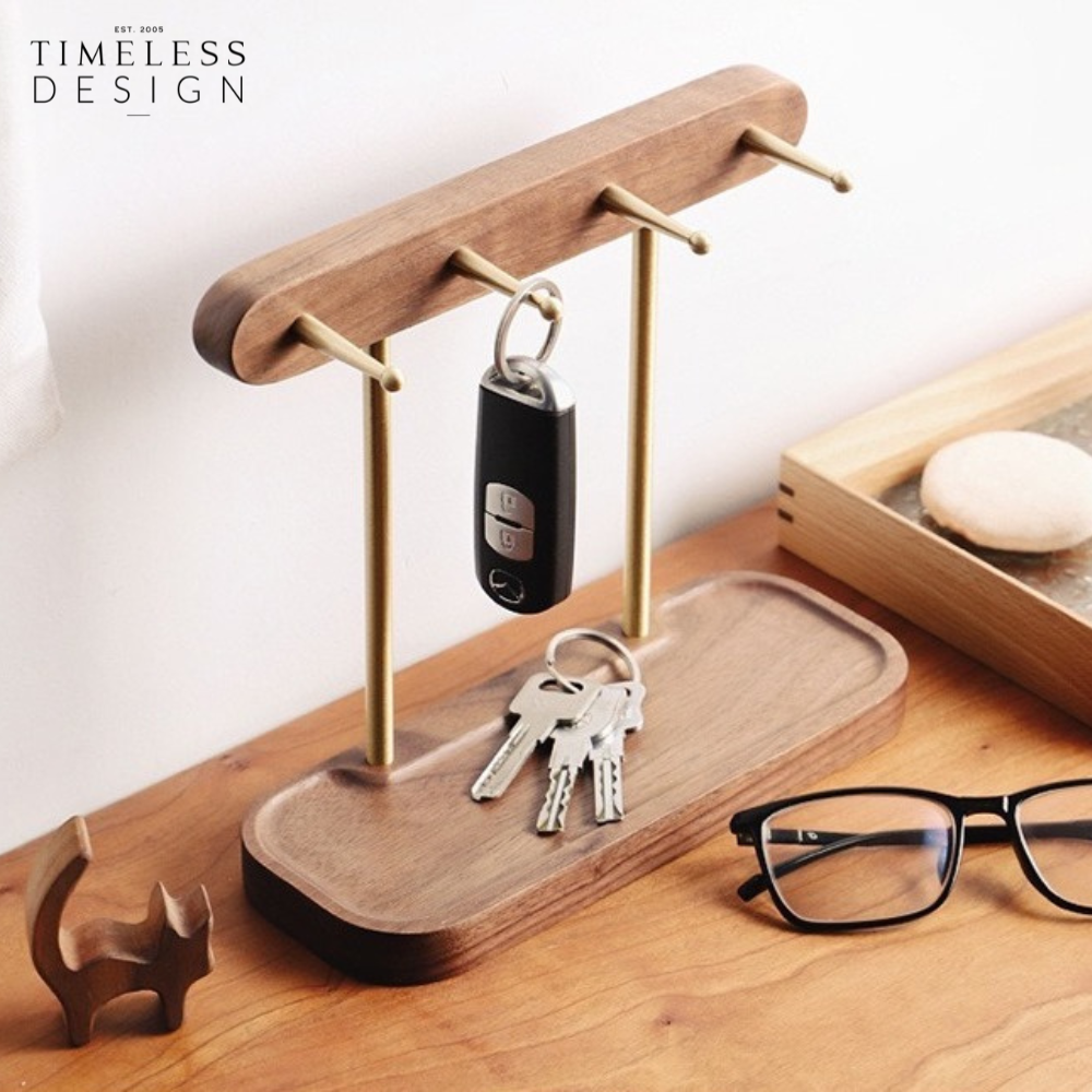 Ally Walnut Wood Key Storage Stand