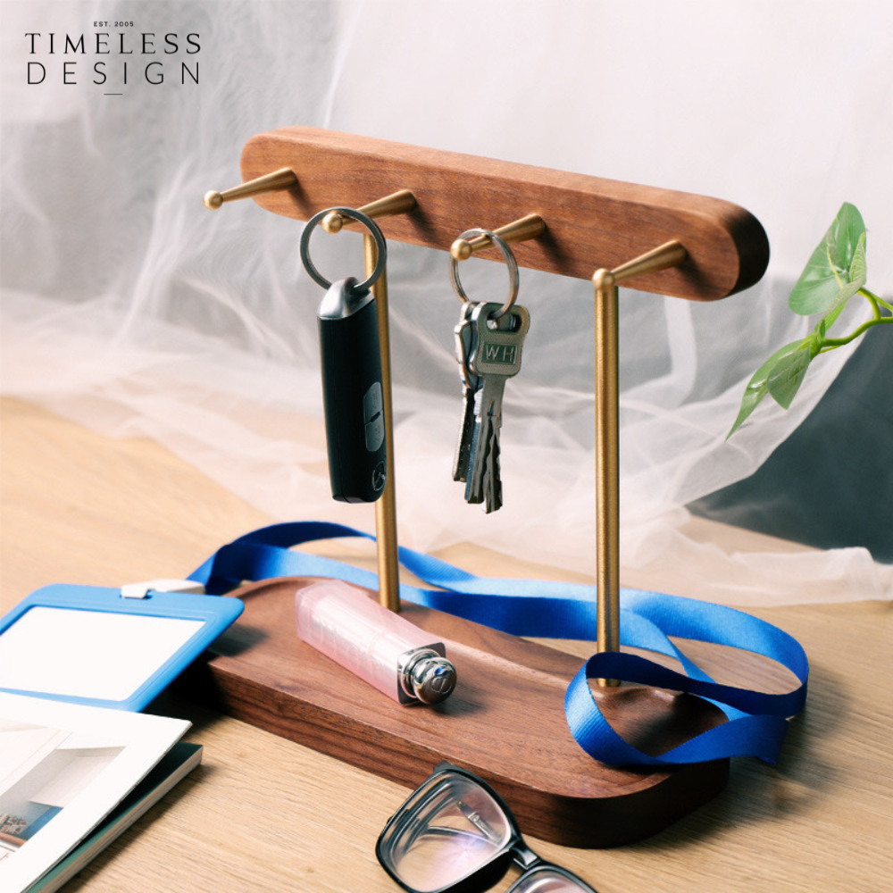 Ally Walnut Wood Key Storage Stand