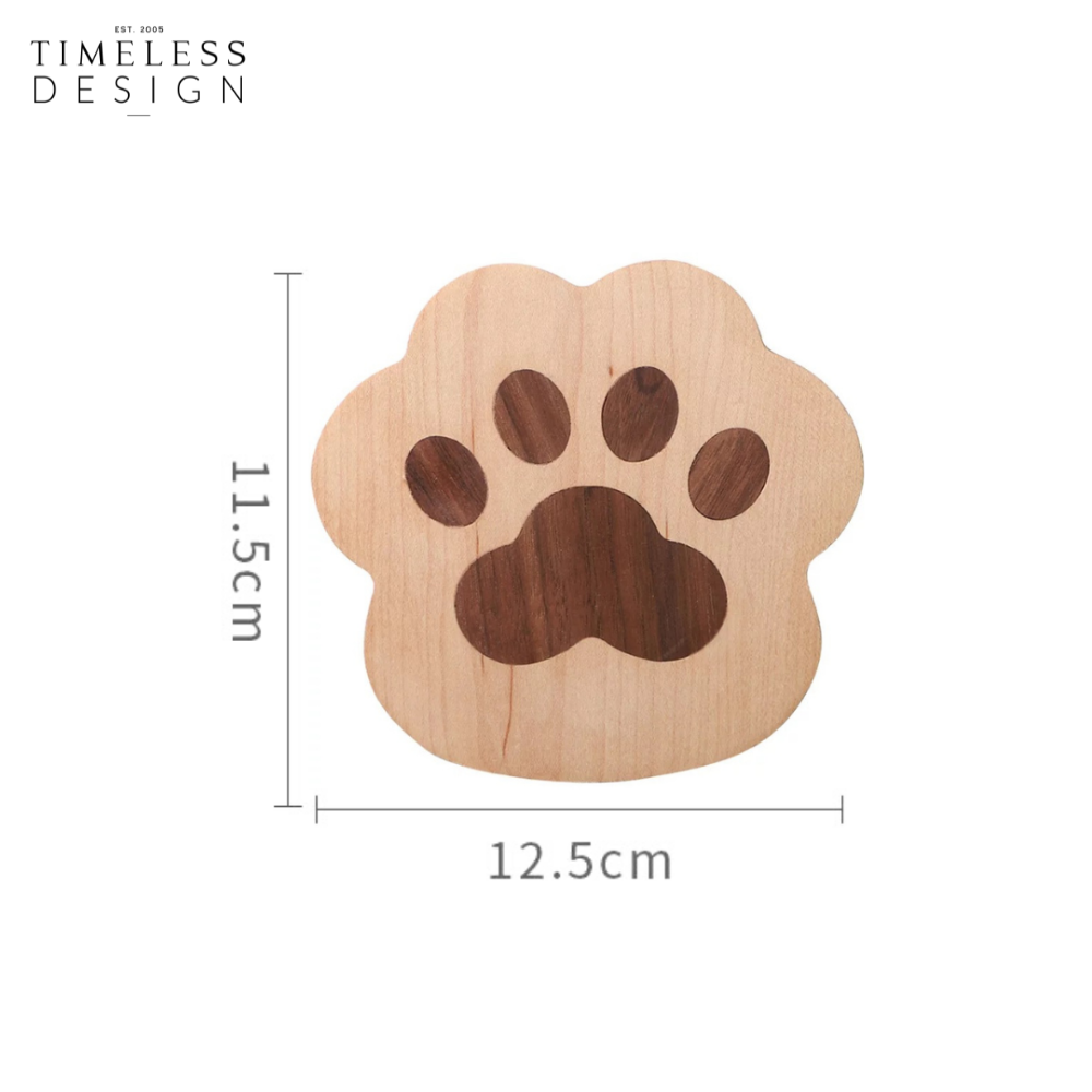 Ashi Cat Paw Wood Coaster