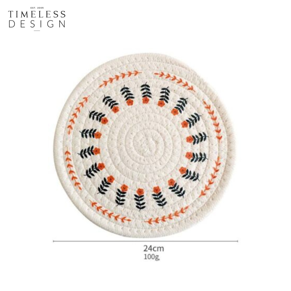 Beyza Round Woven Heat Resistant Coasters