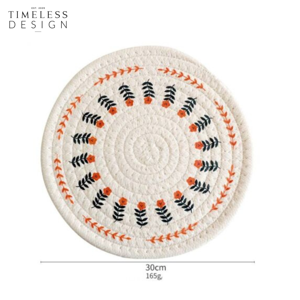 Beyza Round Woven Heat Resistant Coasters