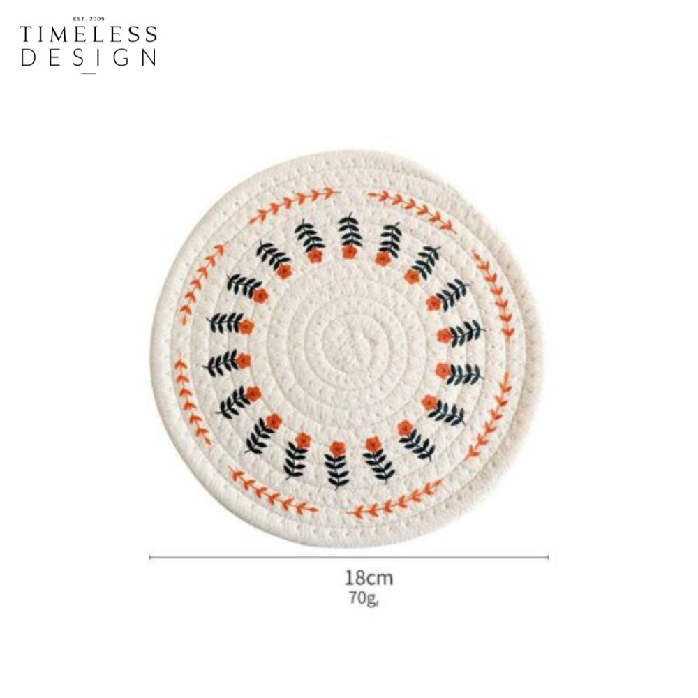 Beyza Round Woven Heat Resistant Coasters