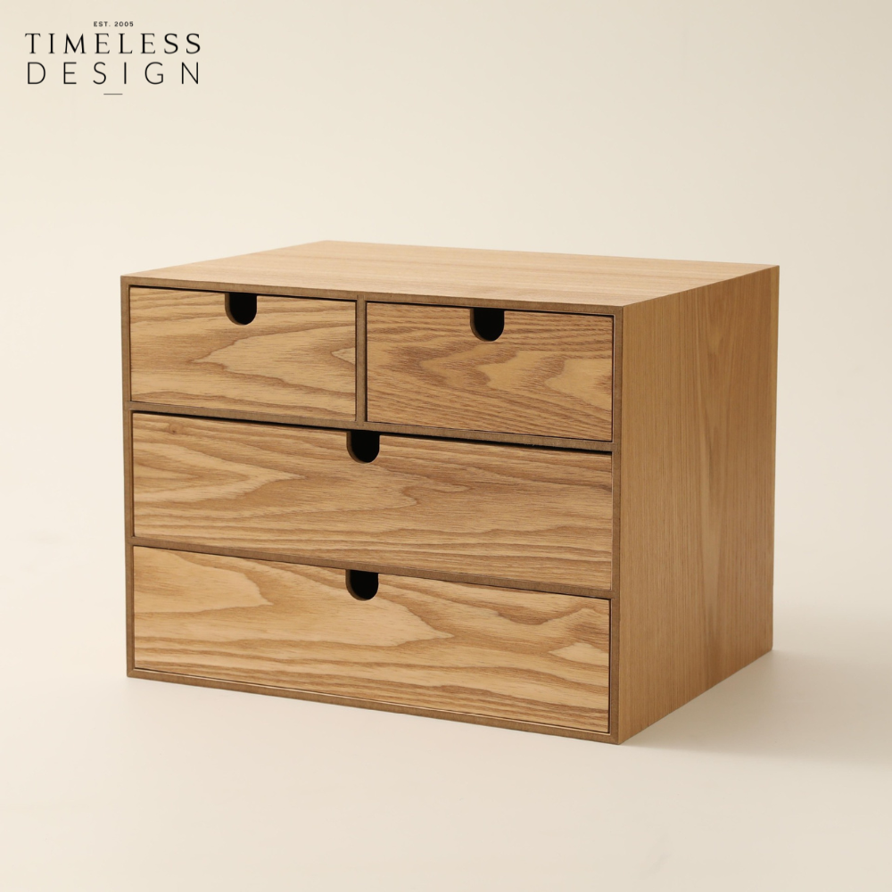 Hiroki Wooden 4 Drawer Storage