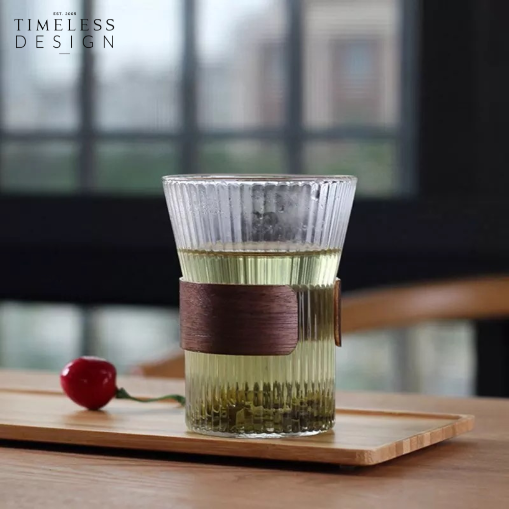 Orin Glass Tumbler With Bamboo Holder Piece