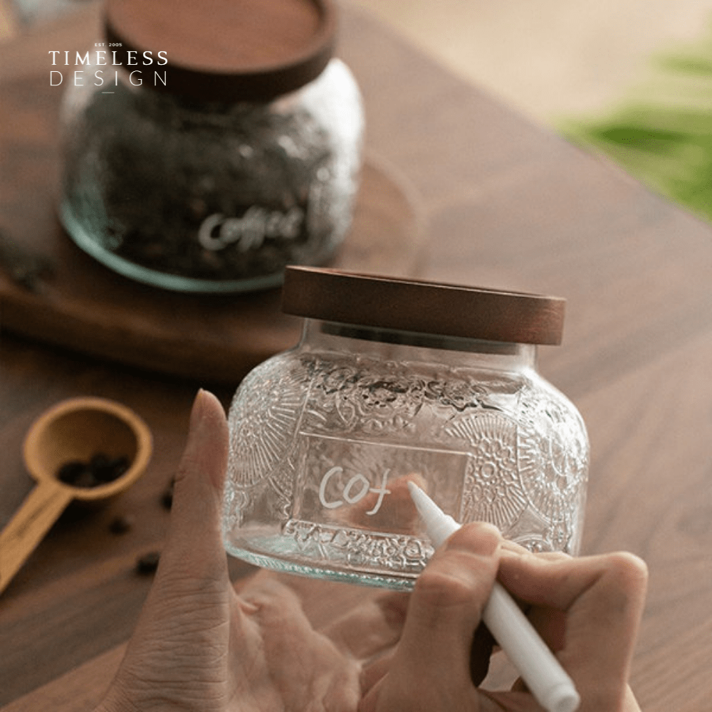 Rand Vintage Wooden Lid Sealed Glass Jar (750ml)