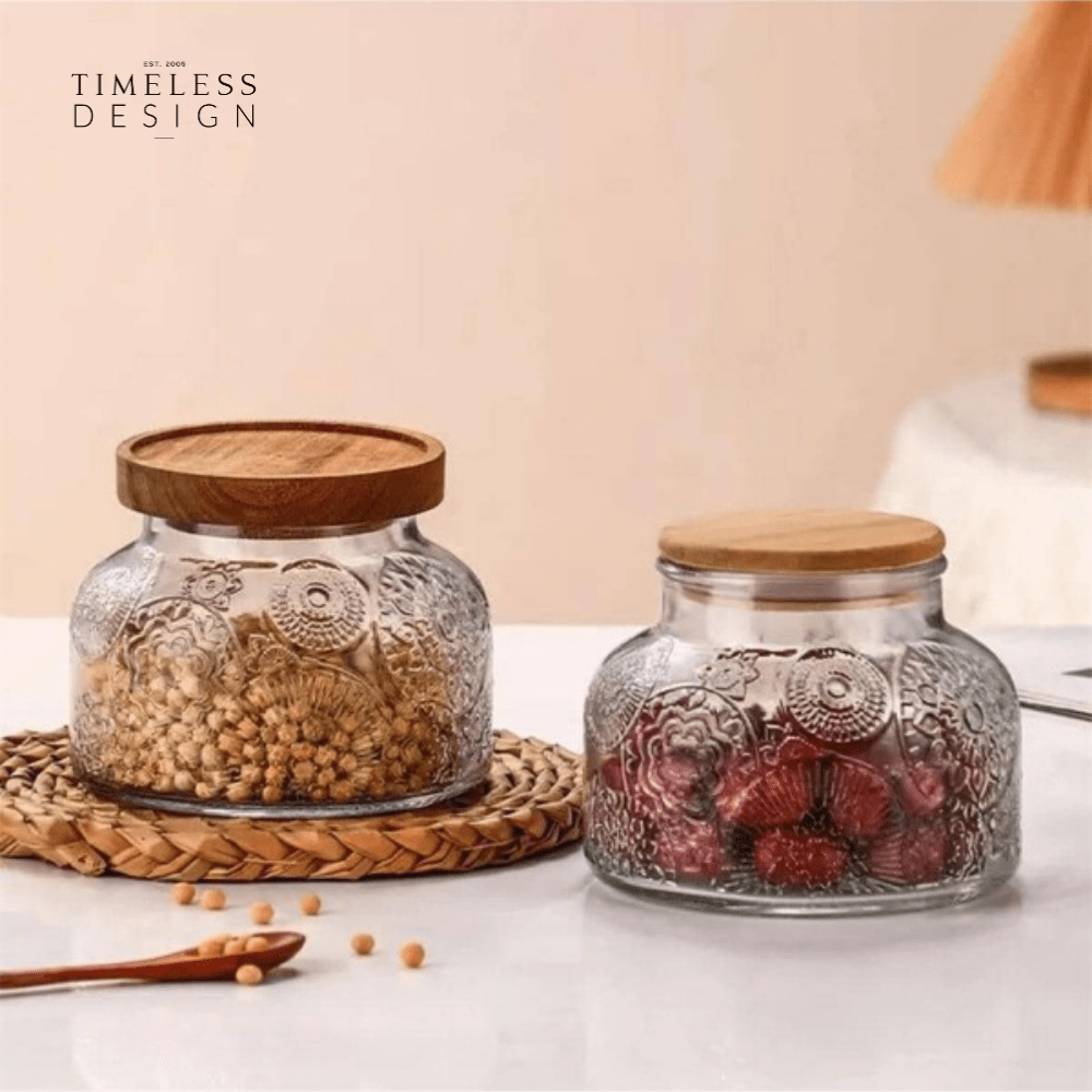 Rand Vintage Wooden Lid Sealed Glass Jar (750ml)