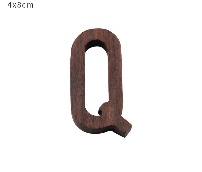 Walnut Wood Alphabet (A-Z) - Timeless Design