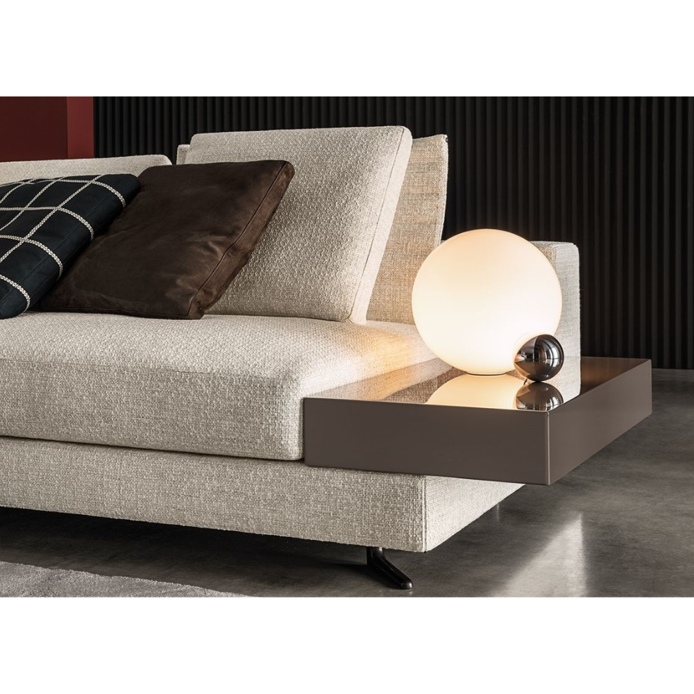 White L Shape Sofa With Side Table (L330)