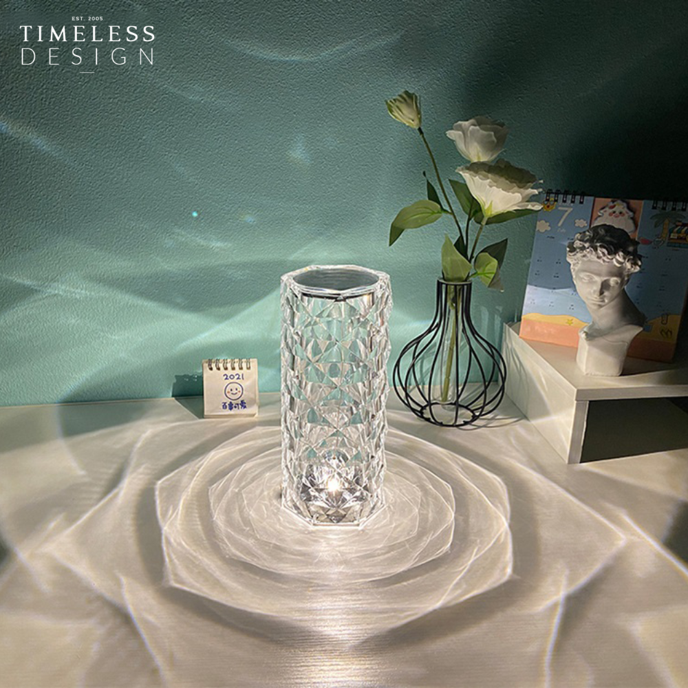 Livia Crystal Rose Diamond Touch Lamp (Crystal Looking)