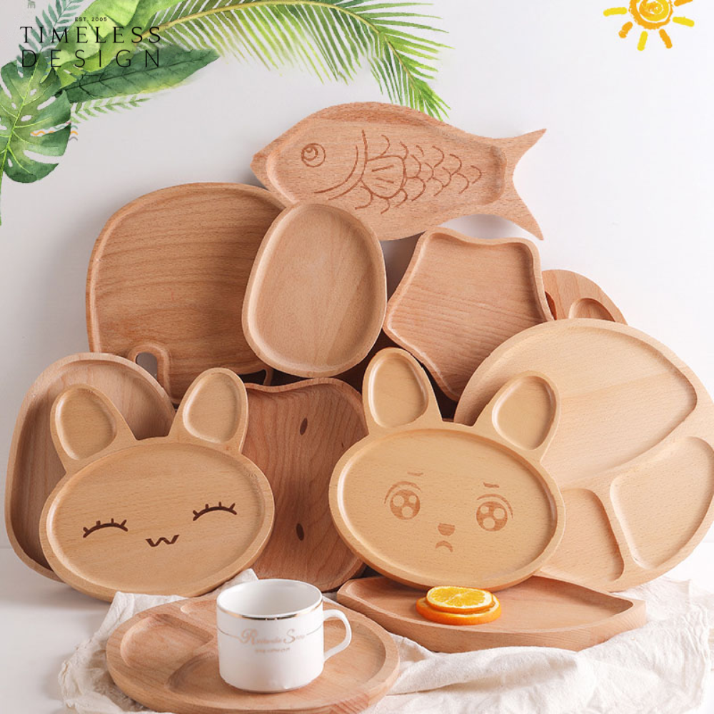 Eiko Children Wooden Food Plate