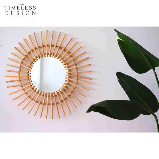Oriana Sun Wicker Mirror