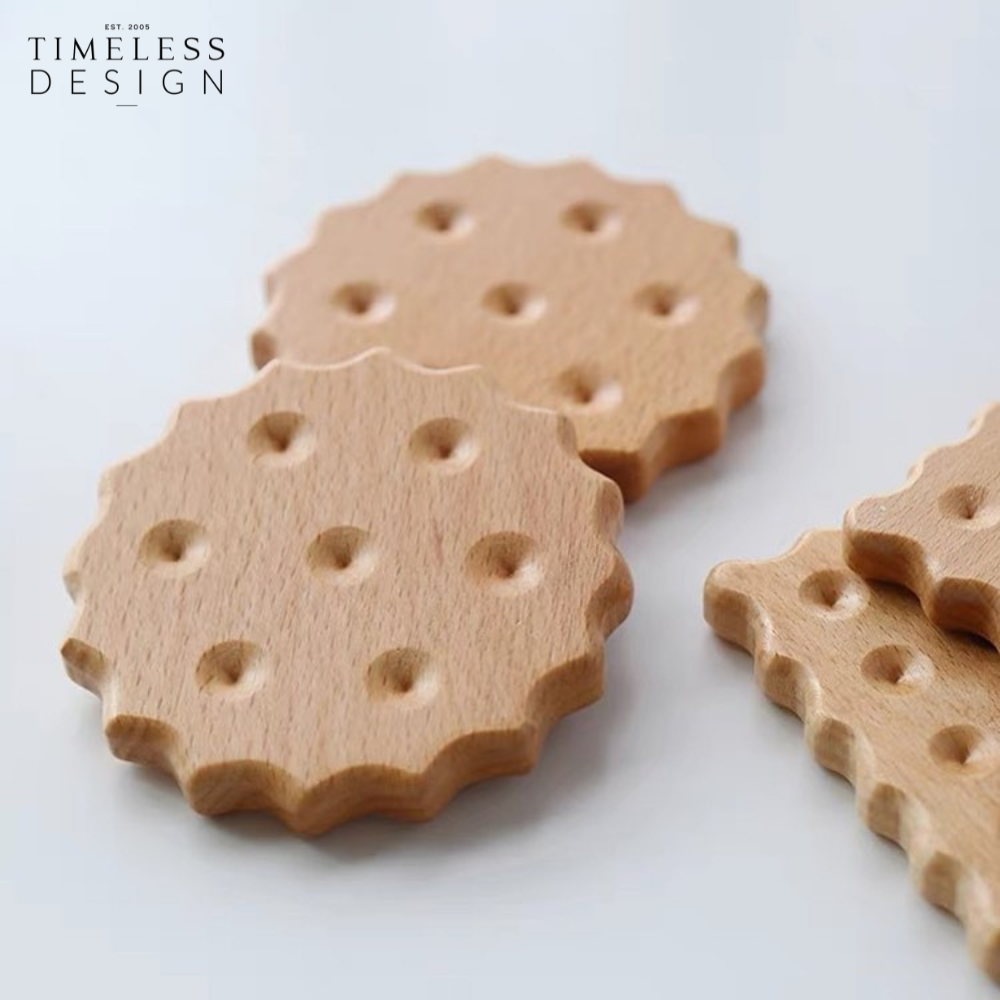 Ally Round Biscuit Wood Coaster