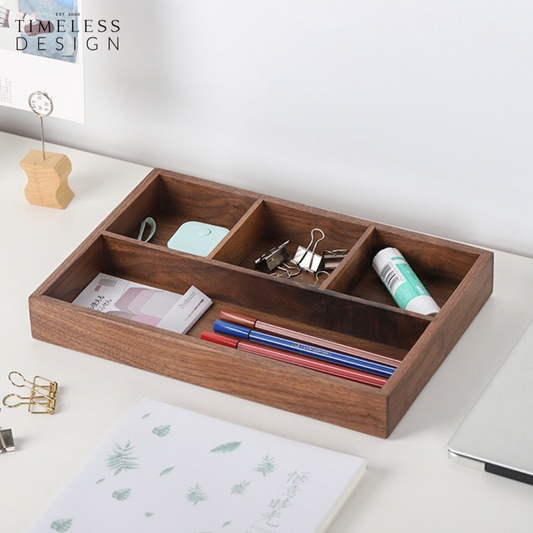 Ally Walnut Desktop Storage Tray