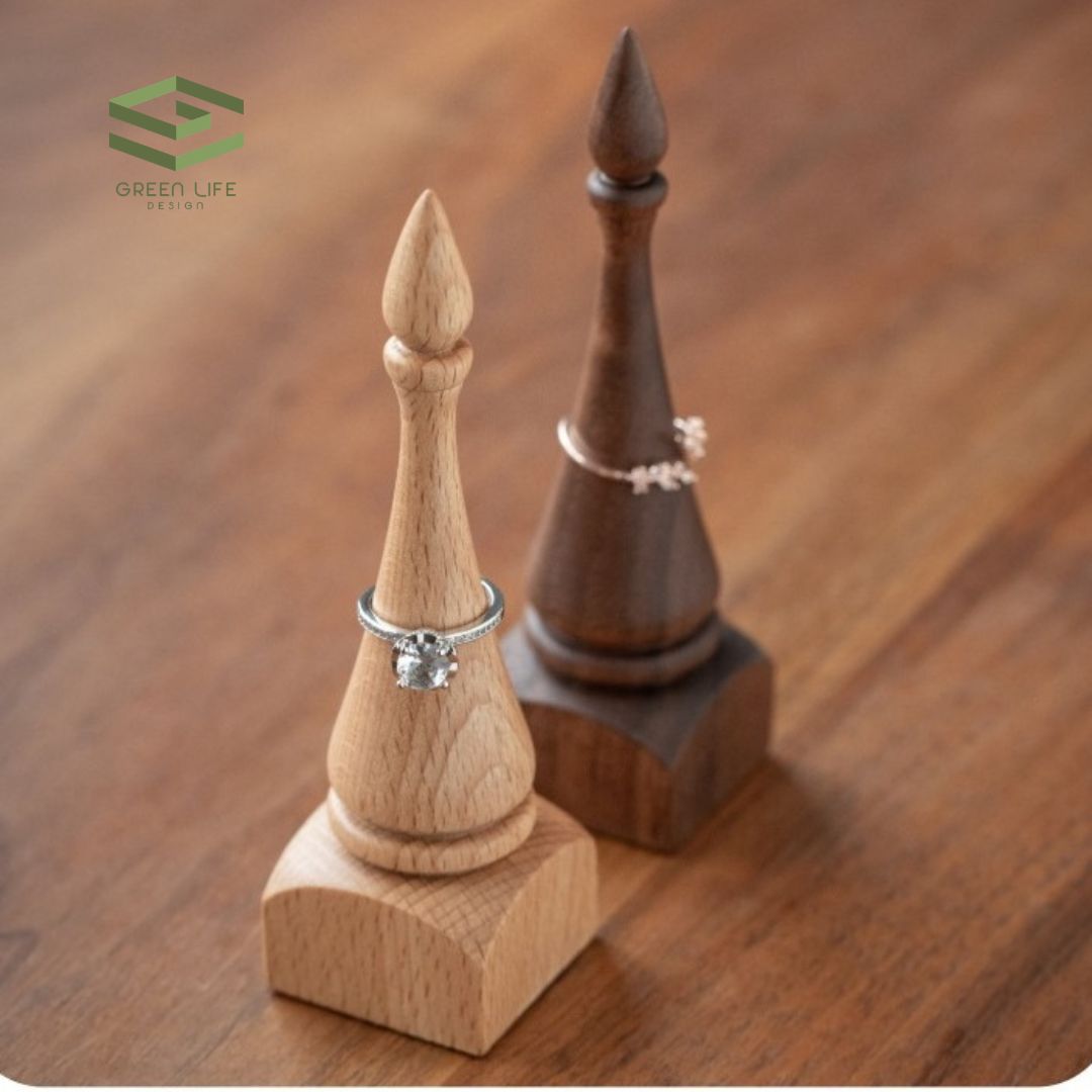 Chess Wooden Vintage Ring Holder