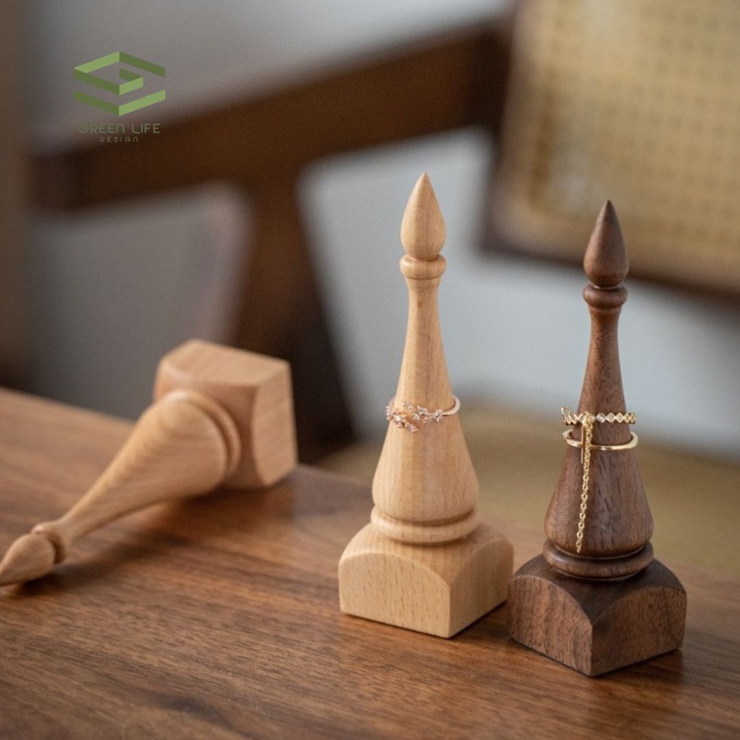 Chess Wooden Vintage Ring Holder
