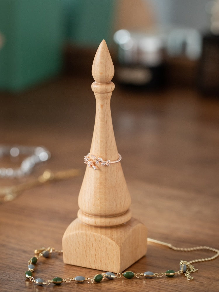 Chess Wooden Vintage Ring Holder