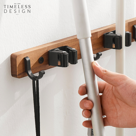 Elias Mop and Broom Holder Wall Mounted Organizer