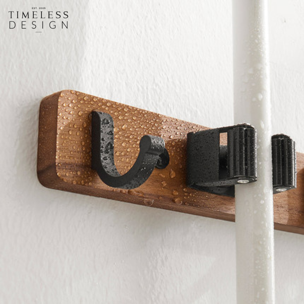 Elias Mop and Broom Holder Wall Mounted Organizer