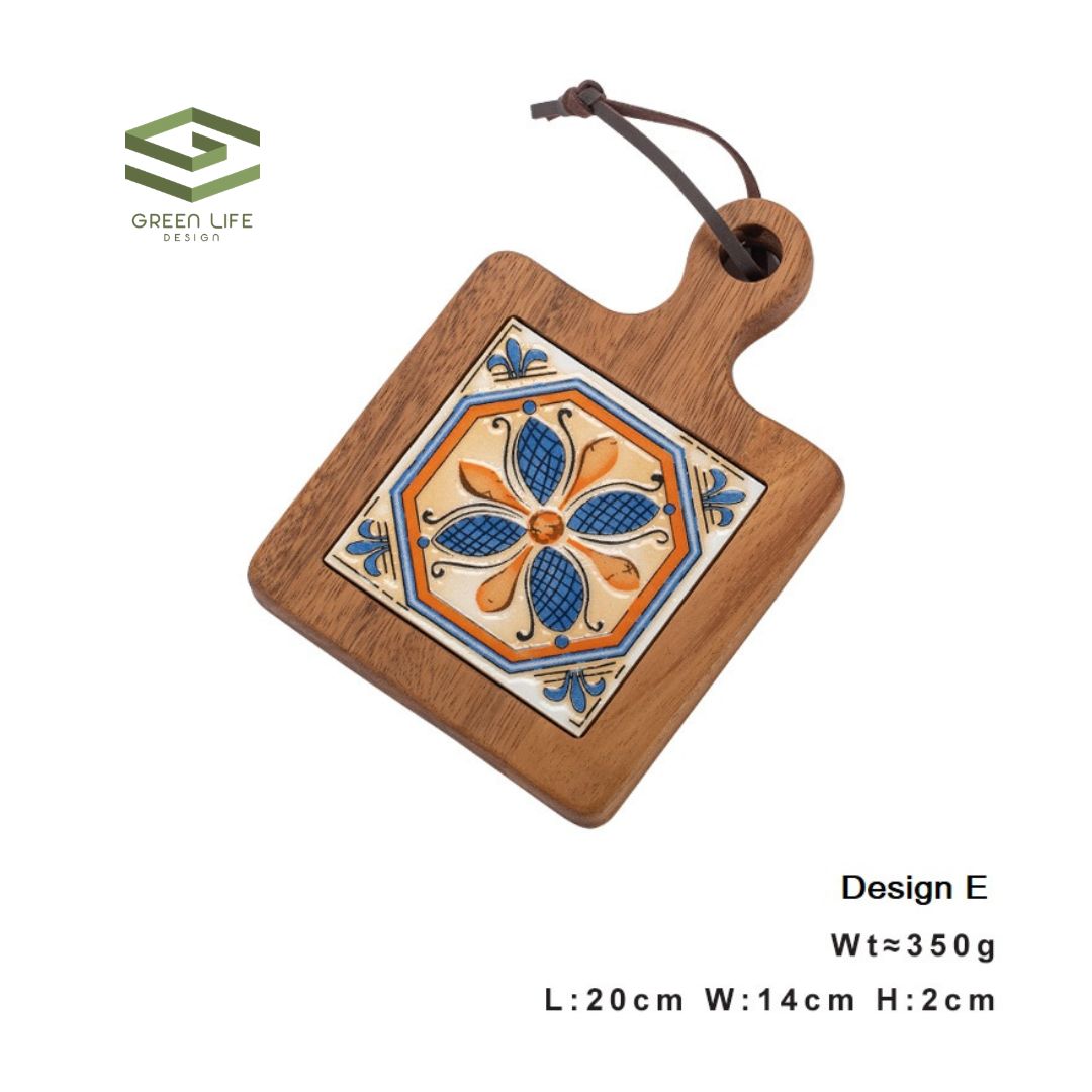 Otis Retro Acacia Wood Tile Heat Resistant Pot Coaster