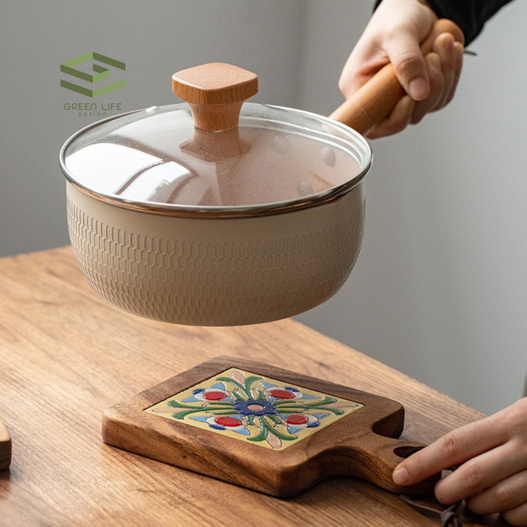 Otis Retro Acacia Wood Tile Heat Resistant Pot Coaster