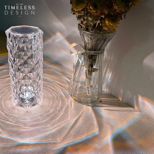 Livia Crystal Rose Diamond Touch Lamp (Crystal Looking)